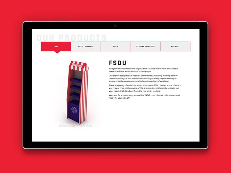 Bridgeshire packaging responsive website design on mobile devices
