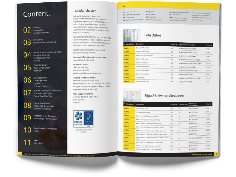 Lab Manchester Brochure Design Example