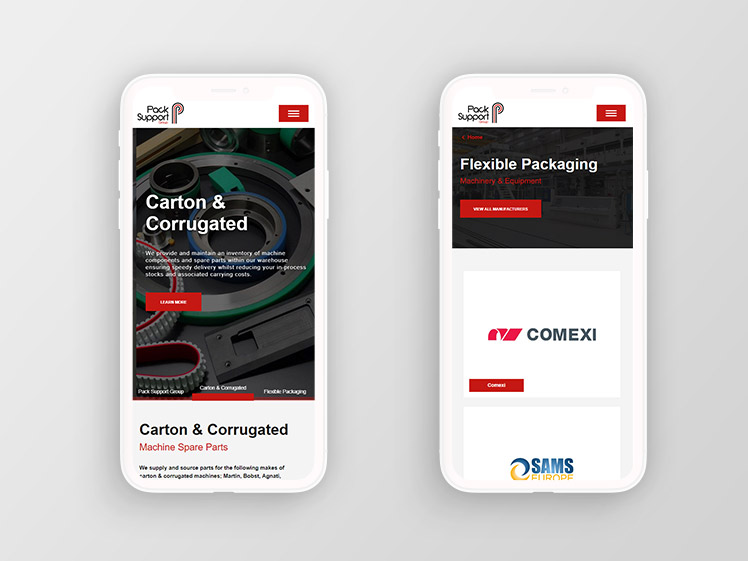 Pack Support Group website on mobile devices