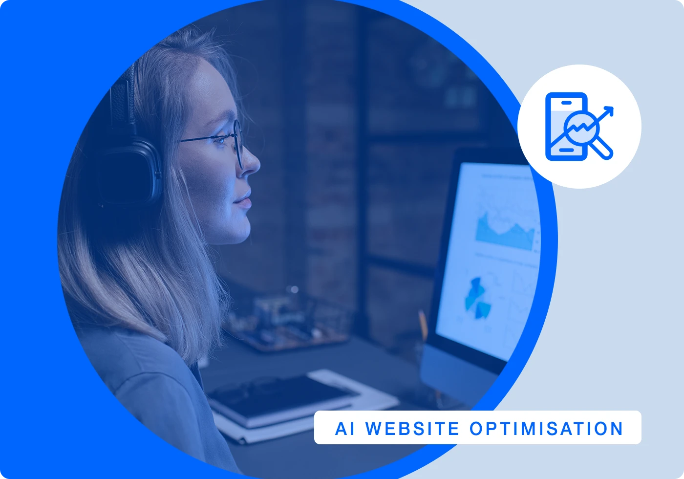woman looking at website analytics on laptop